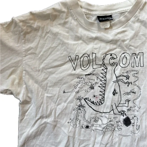 Vintage Volcom White Graphic T-Shirt - Picture 1 of 4